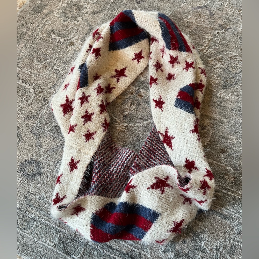 Red white and blue infinity scarf